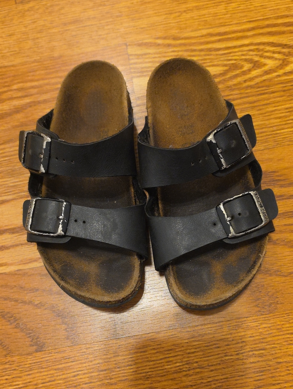 Birkenstock Kids Double-Strap Black Sandals with Buckles Size 12/12.5